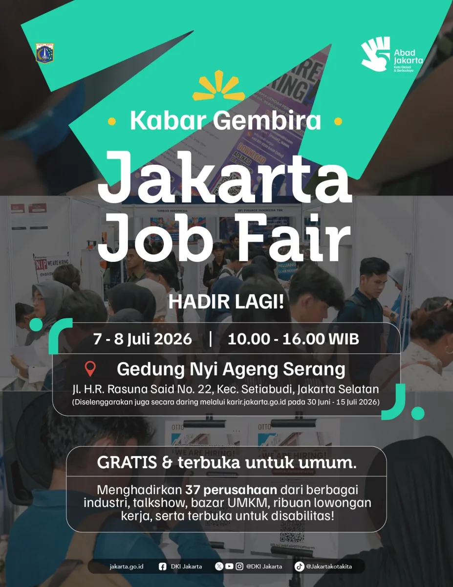 Job Fair Kabupaten Jember 2026 (Suku Dinas TKTE Wilayah Kabupaten Jember Barat) : 7-8 Juli 2026